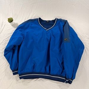 Vintage Nike Golf Windbreaker Pullover L Blue V-Neck Jacket Swoosh